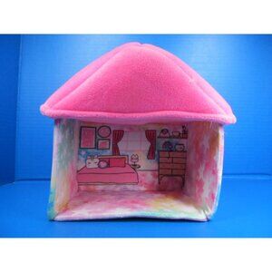 Justice Pet Shop Plush Pet House Accessory Pink Tie-Dye  Bedroom 9"x9"x7"